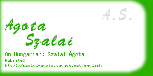 agota szalai business card